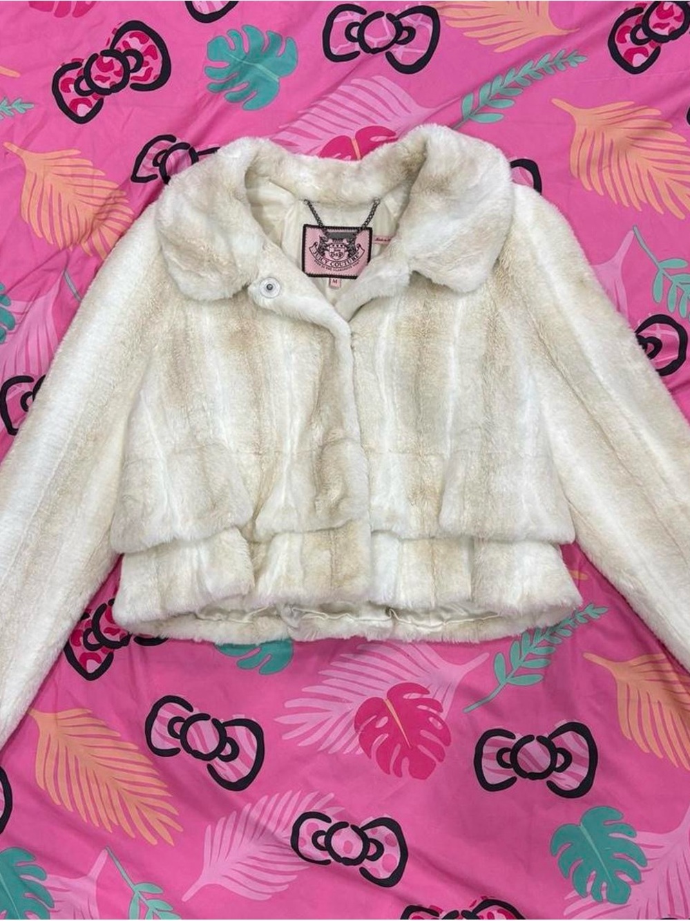 Vintage Juicy Couture white faux fur jacket